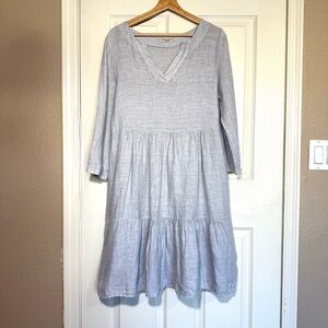 Francesca Bettini Italy Linen Gray/Lavender  Oversized Dress Sz S Beach Flowing